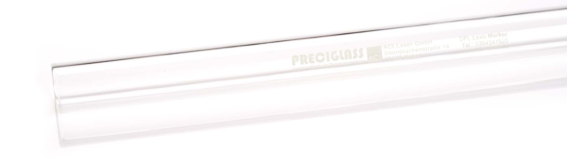 Laser marking on glass tubes