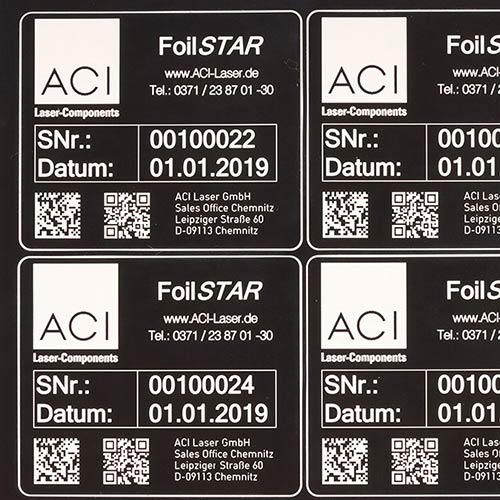 Laserbeschriftung auf Folie - ACI Laser