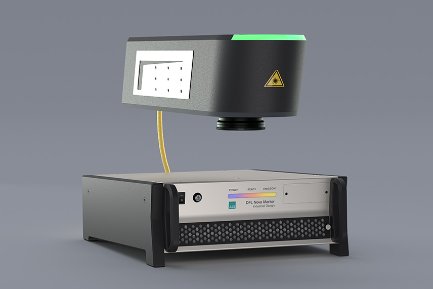 DFL Nova Marker Faserlaser aus der Business Fiber UV-Serie im Industriedesign