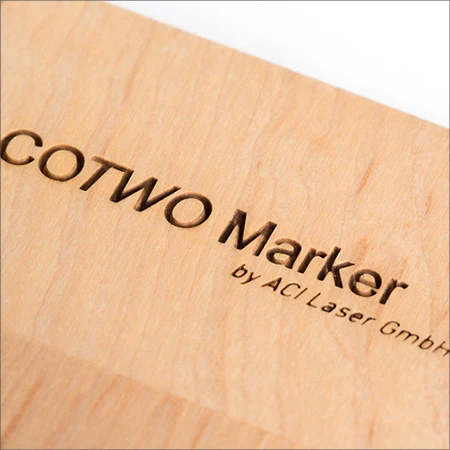 Wood application with laser marking
