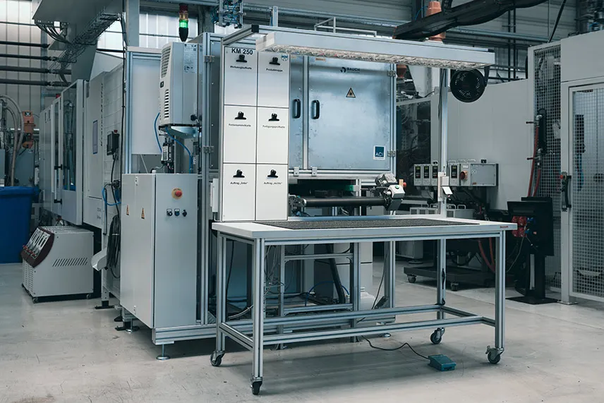View of the production hall with special system and integrated ACI laser system