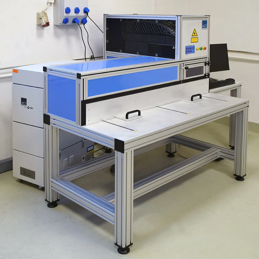 Special system with CO2 marking laser for marking wooden slats at Diakonie Altengesees