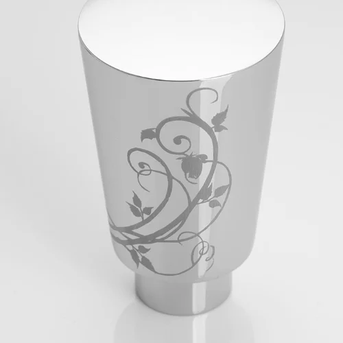 Laser engraving of a chrome-plated tap handle