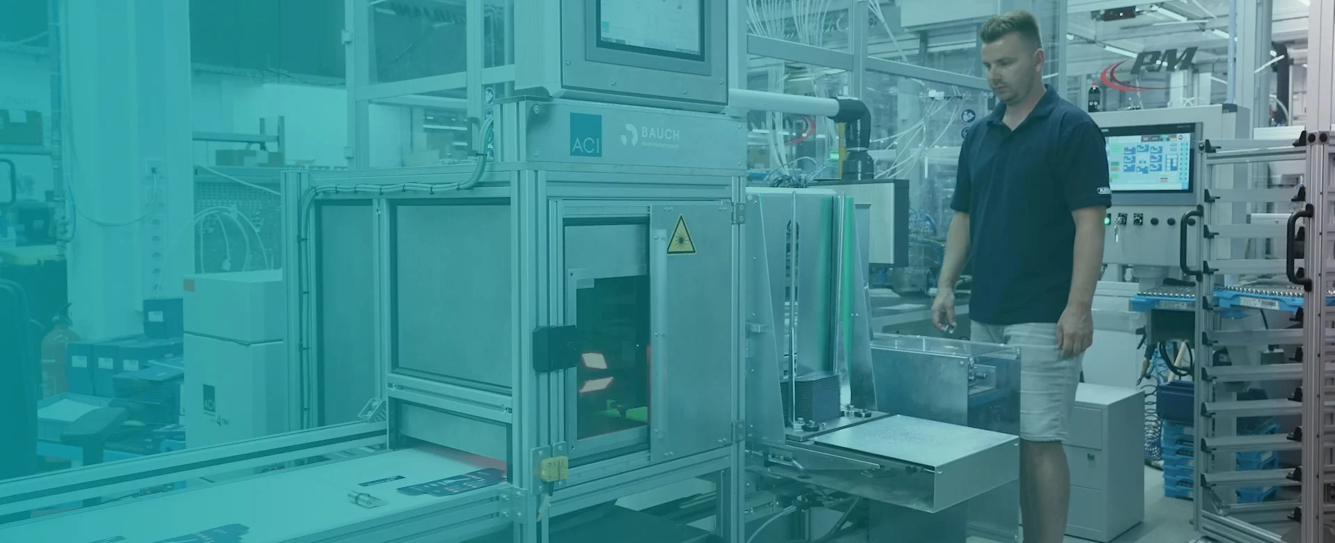 ABUS Pfaffenhain production hall with door cylinder production line and ACI special system