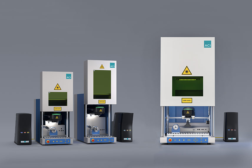 ACI Laserstationen: Workstation Classic, Classic XL und Professional mit geöffneter Schutztür
