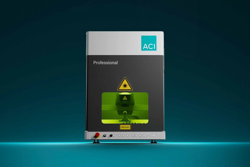 Workstation Professional als Auftisch-Laserstation in Frontansicht und geschlossener Tür