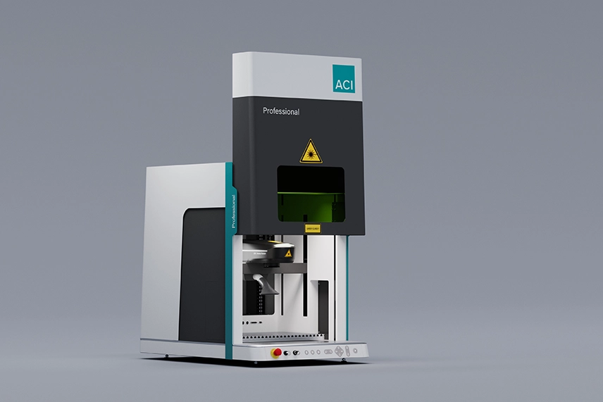 Workstation Professional als Auftisch-Laserstation in Perspektivansicht mit sichtbarem Arbeitsraum