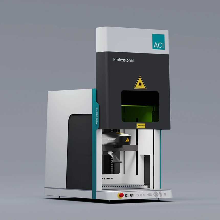 Workstation Professional als Auftisch-Laserstation in Perspektivansicht mit sichtbarem Arbeitsraum