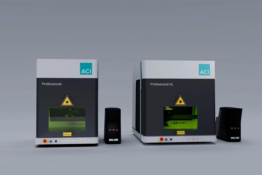 Workstation Professional und Workstation Professional XL als Laserstationen im Größenvergleich
